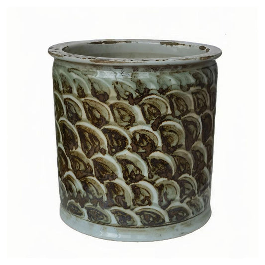 Fish Scale Cylinder Pot Rust