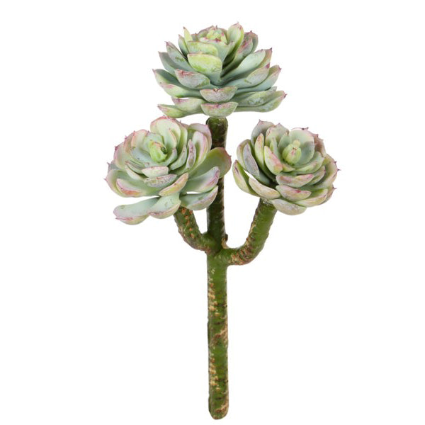 artificial mini succulent plants Triple Mini Echeveria 8" – Palm Bungalow
