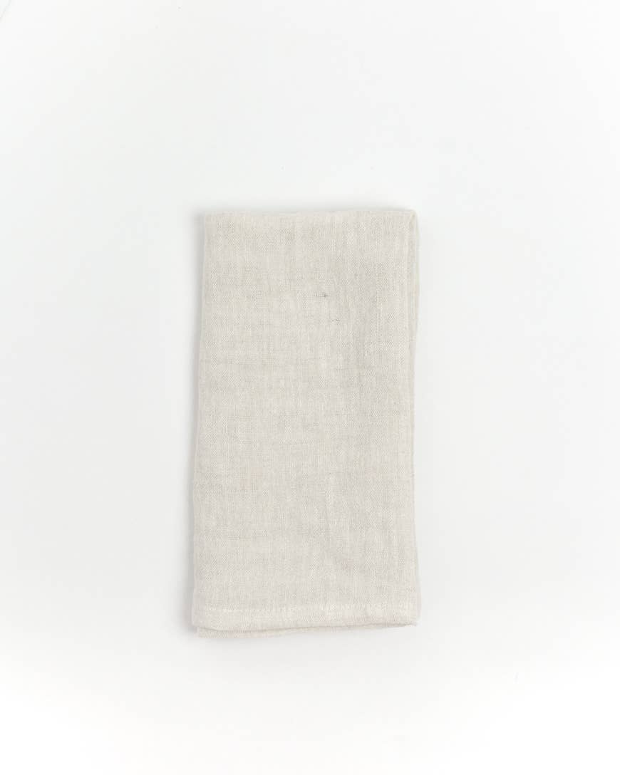 Linen Dinner Napkin Hemmed - Flax