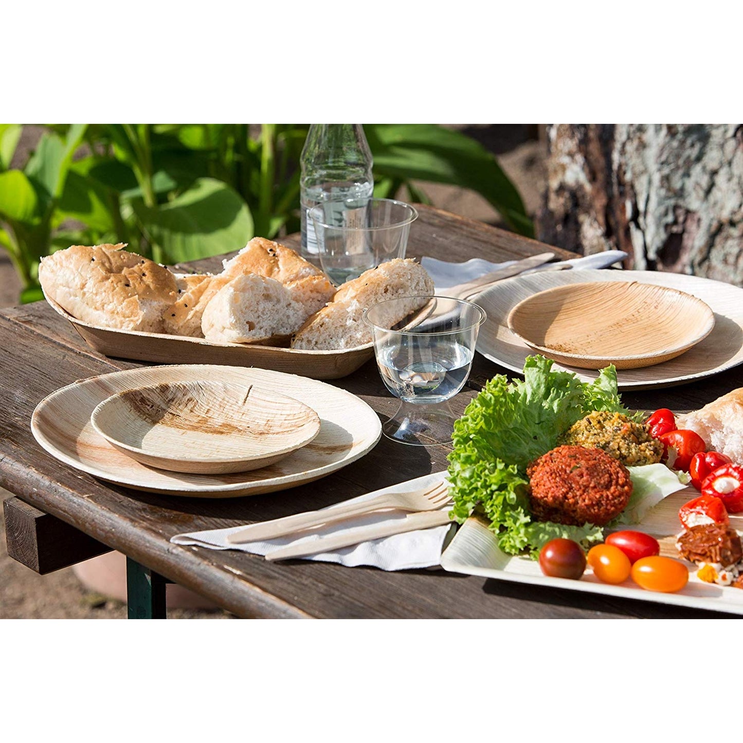 Disposable Palm Leaf Dinner Plates (25 pieces)