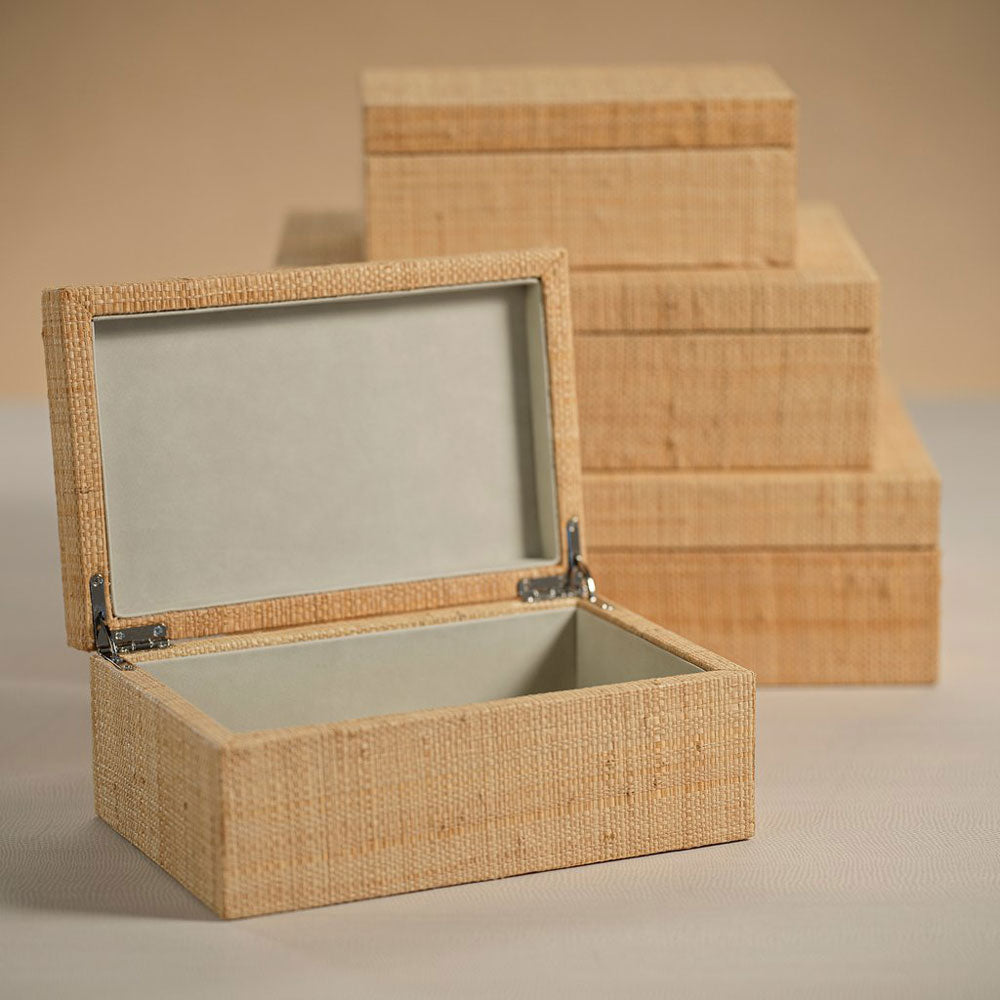 Natural Grass Cloth Box