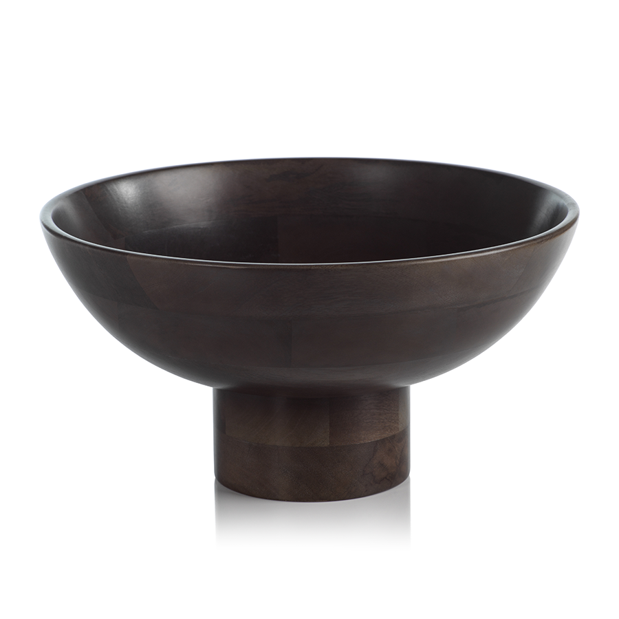 Ebony Mango Wood Footed Bowl