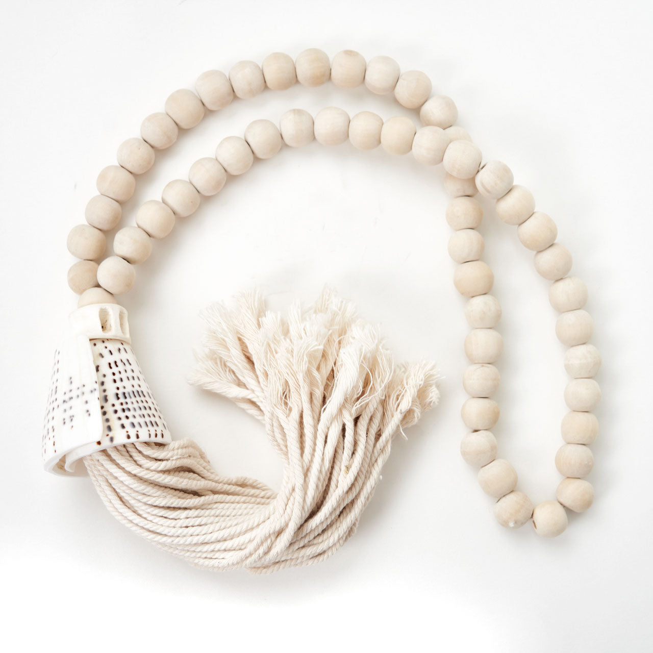 Beaded Lasso with Shell Tassel
