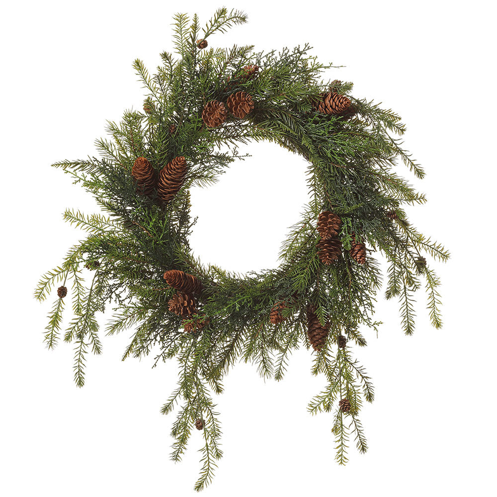 Pine & Cone Wreath 28"