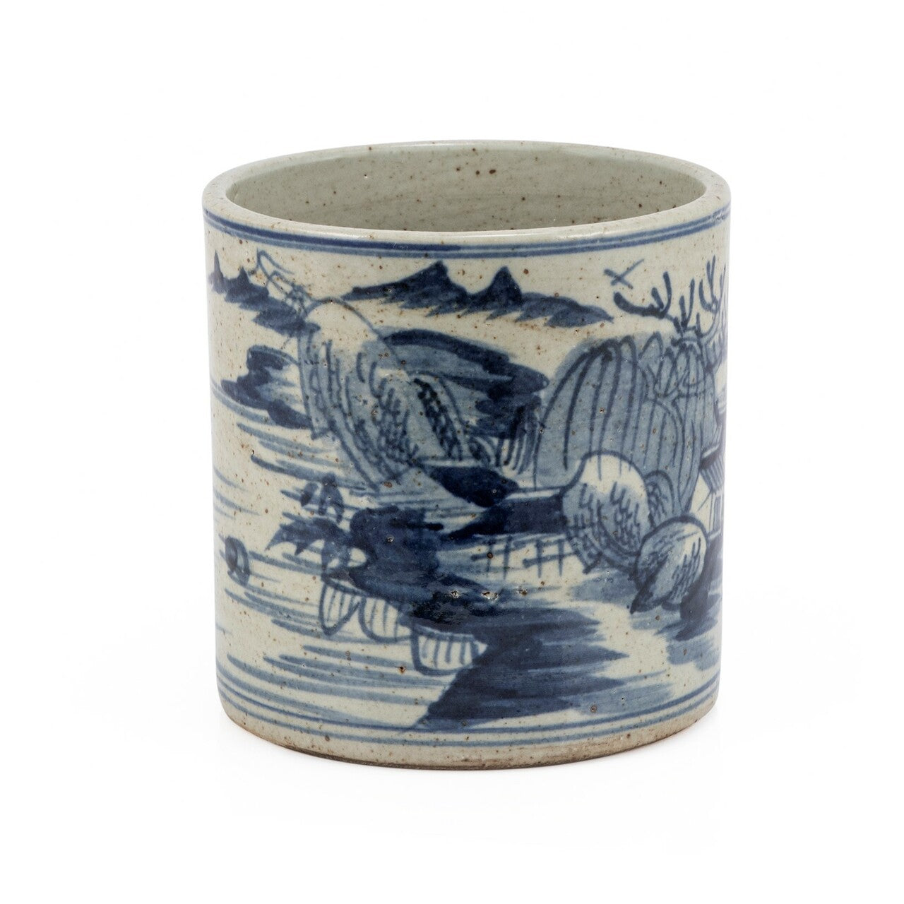 Blue & White Dynasty Cylinder Pot