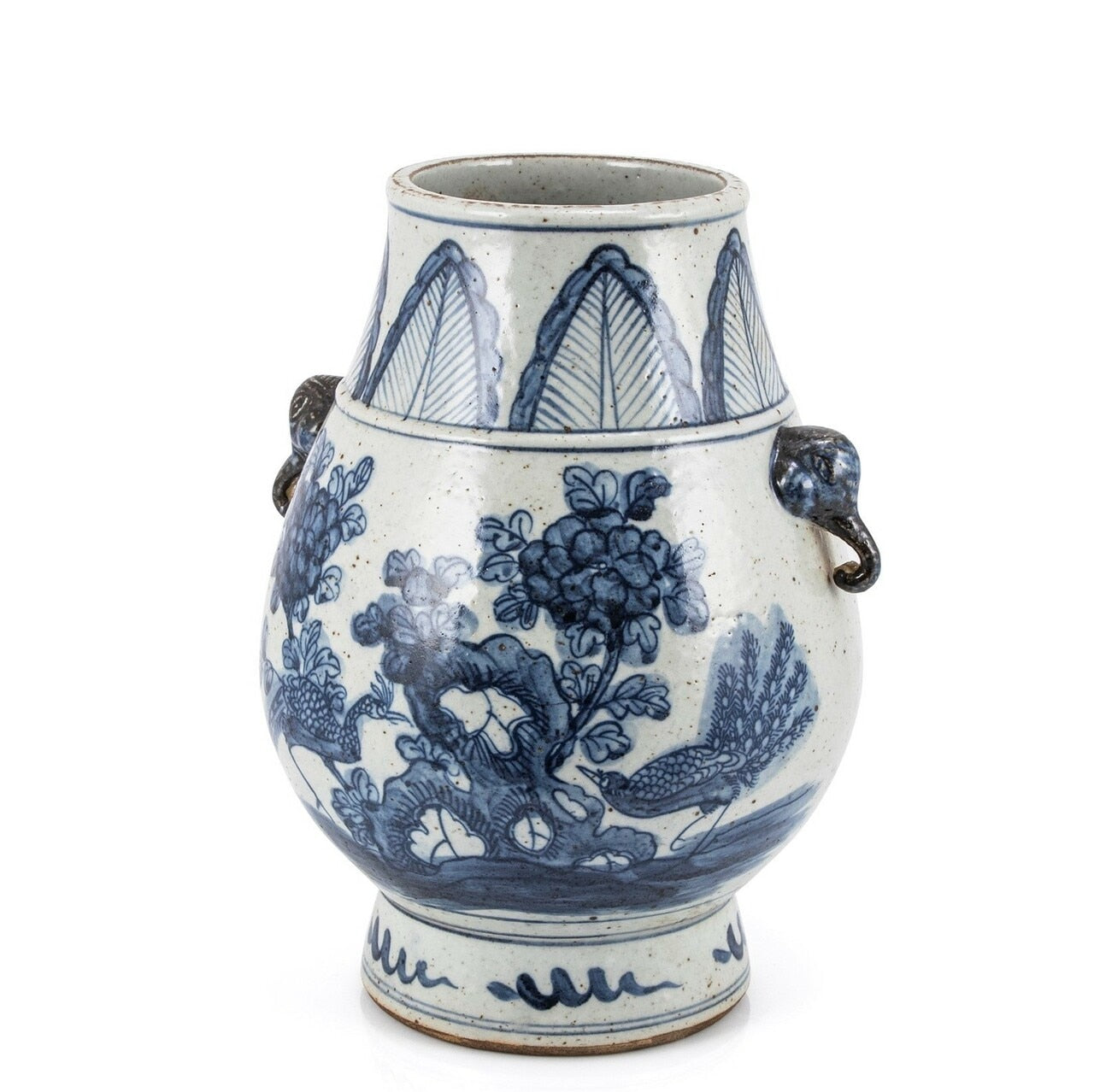 Blue & White Vase Elephant Handles