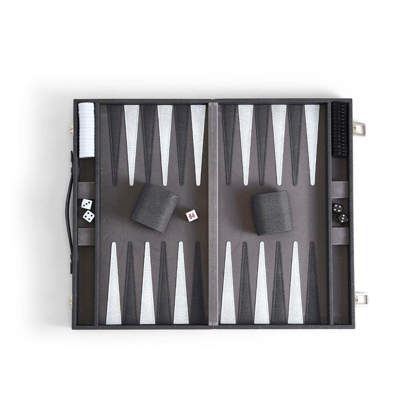 Gray Shagreen Travel Backgammon Board