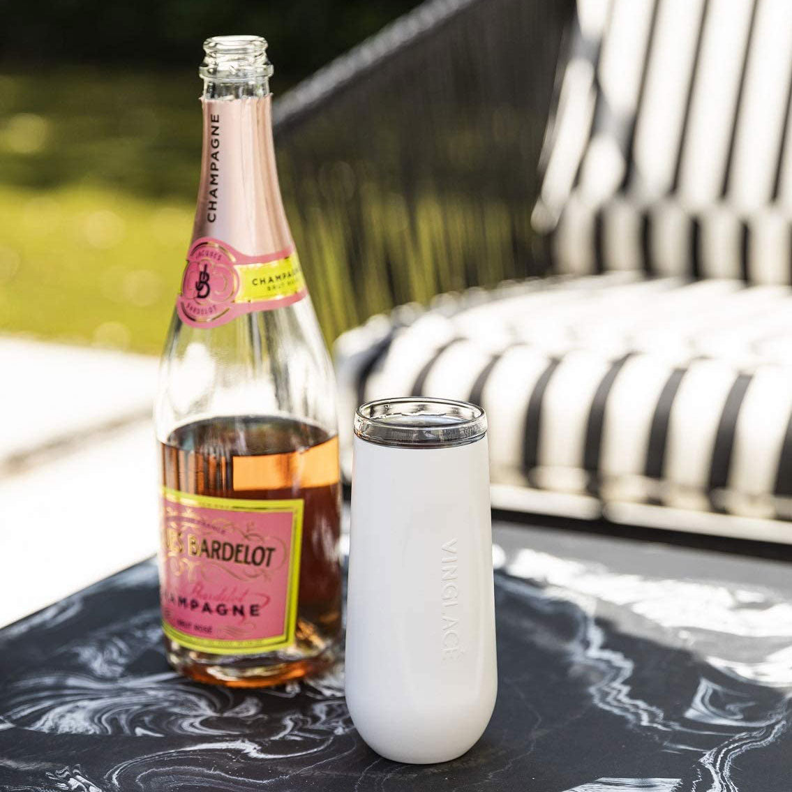 Insulated Champagne Glass White