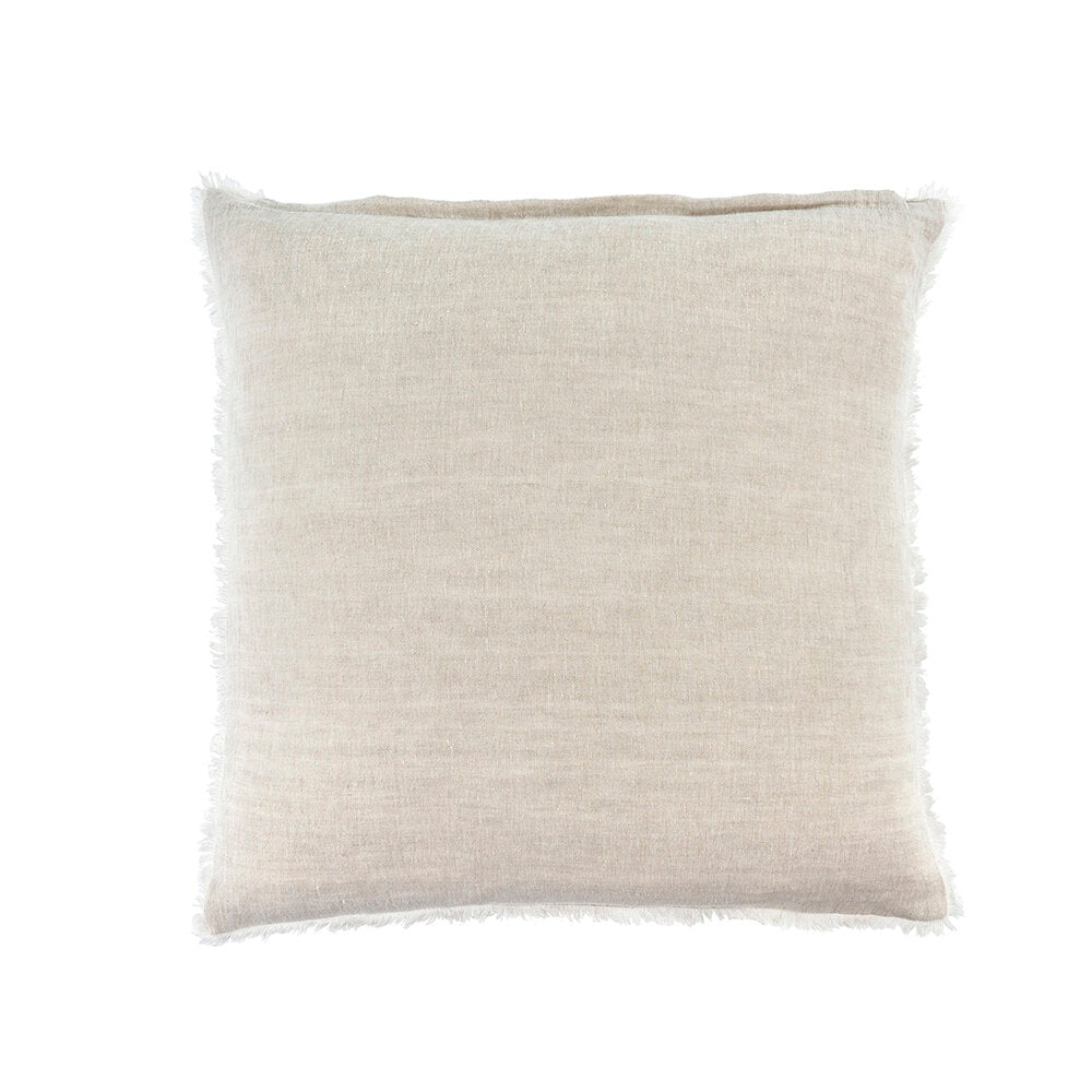 Fringed Linen Pillow Oat 24"