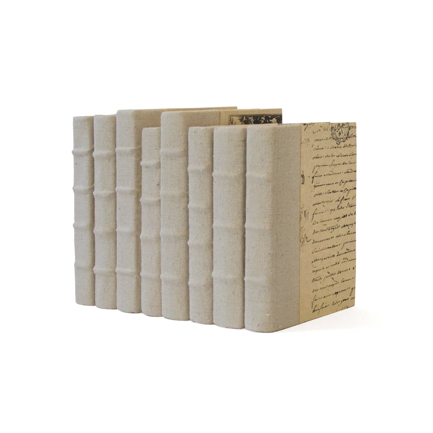 Decorative Book Natural Canvas Spine