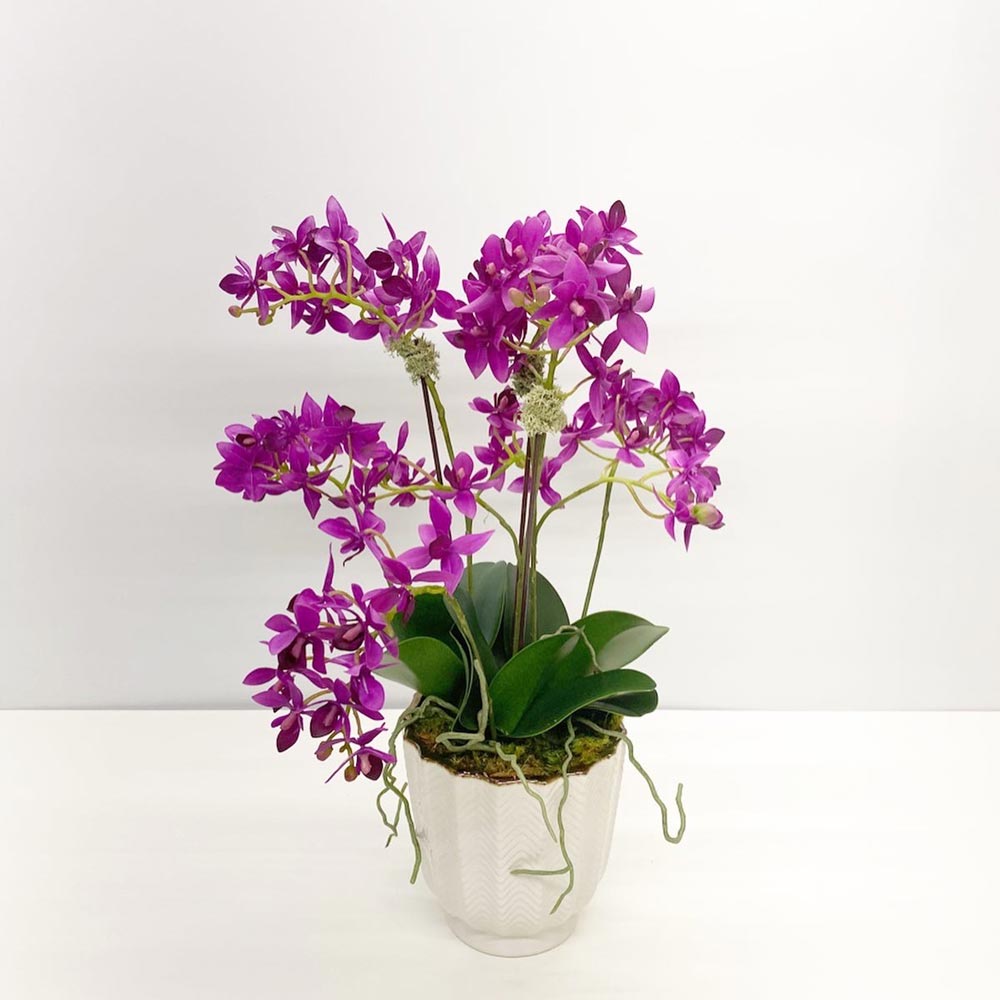 Faux phalaenopsis orchid artificial orchid arrangement faux orchid