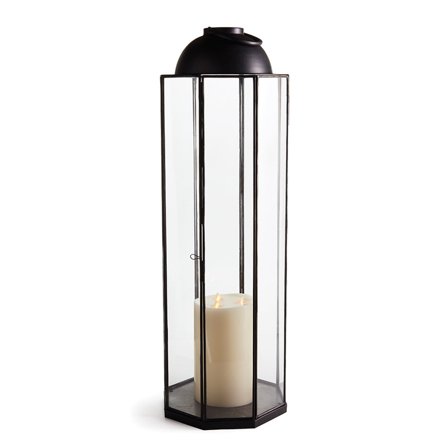 Large Metal Lantern metal candleholder metal hurricane metal luminary glass lantern