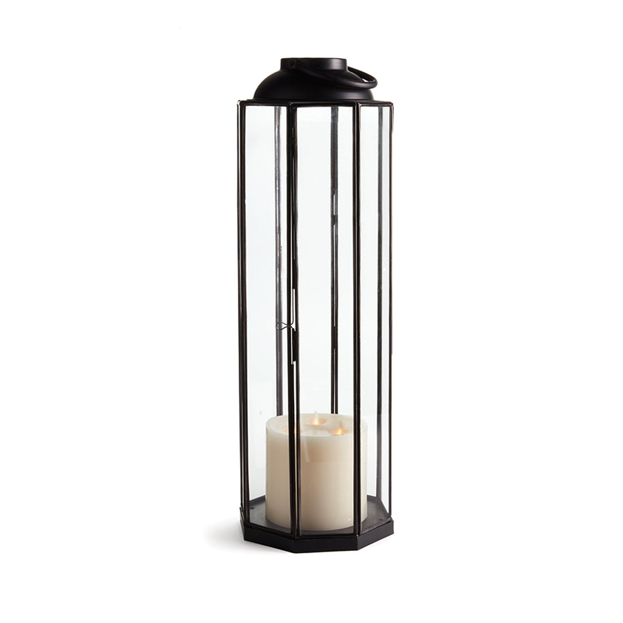 Large Metal Lantern metal candleholder metal hurricane metal luminary glass lantern