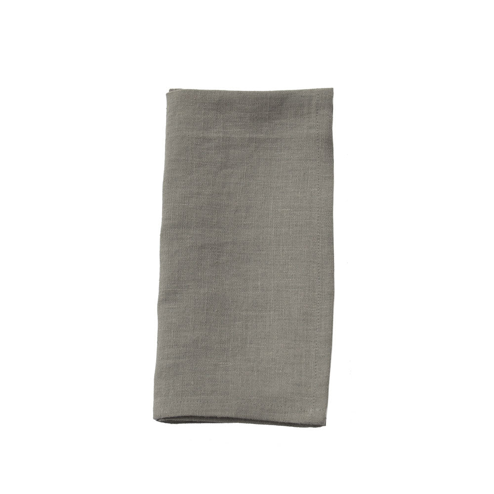 Linen Dinner Napkin Hemmed - Charcoal