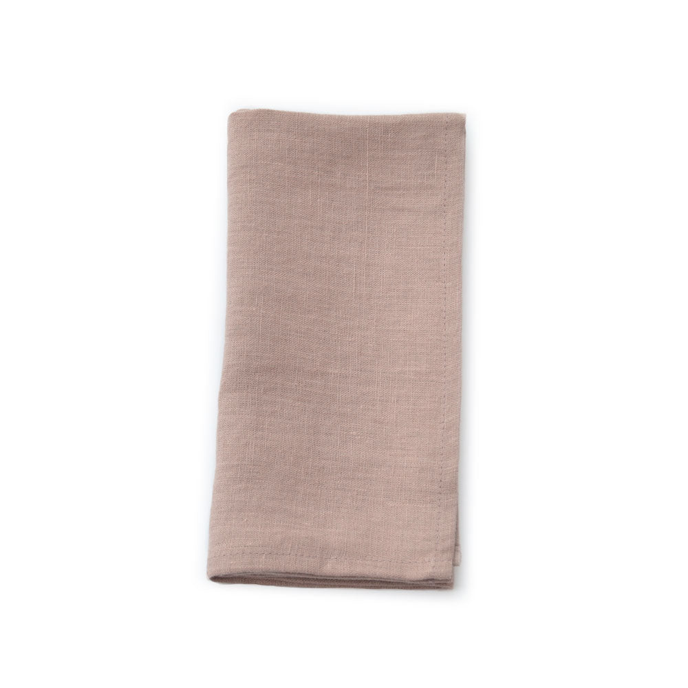 Linen Dinner Napkin Hemmed - Dusty Rose