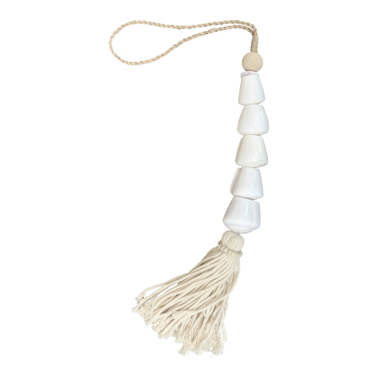 Shell Tassel - White Cone