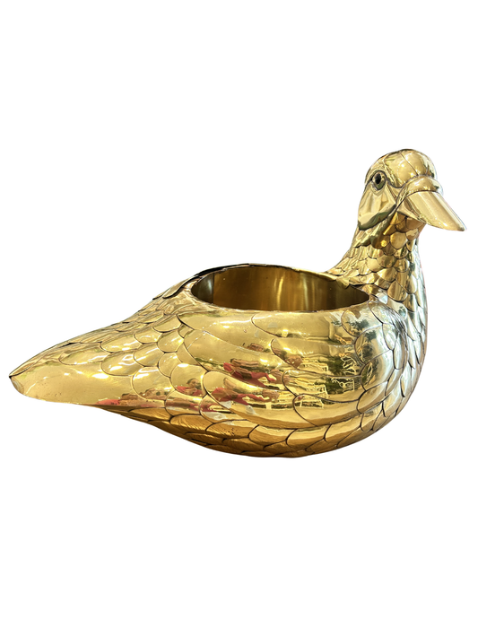 Sergio Bustamante, Welded Brass Duck Planter Sculpture