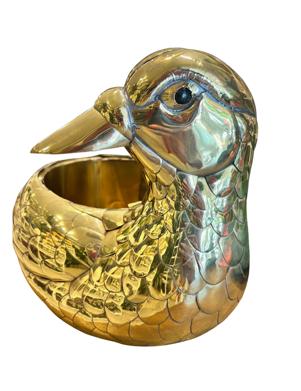 Sergio Bustamante Brass Duck Planter