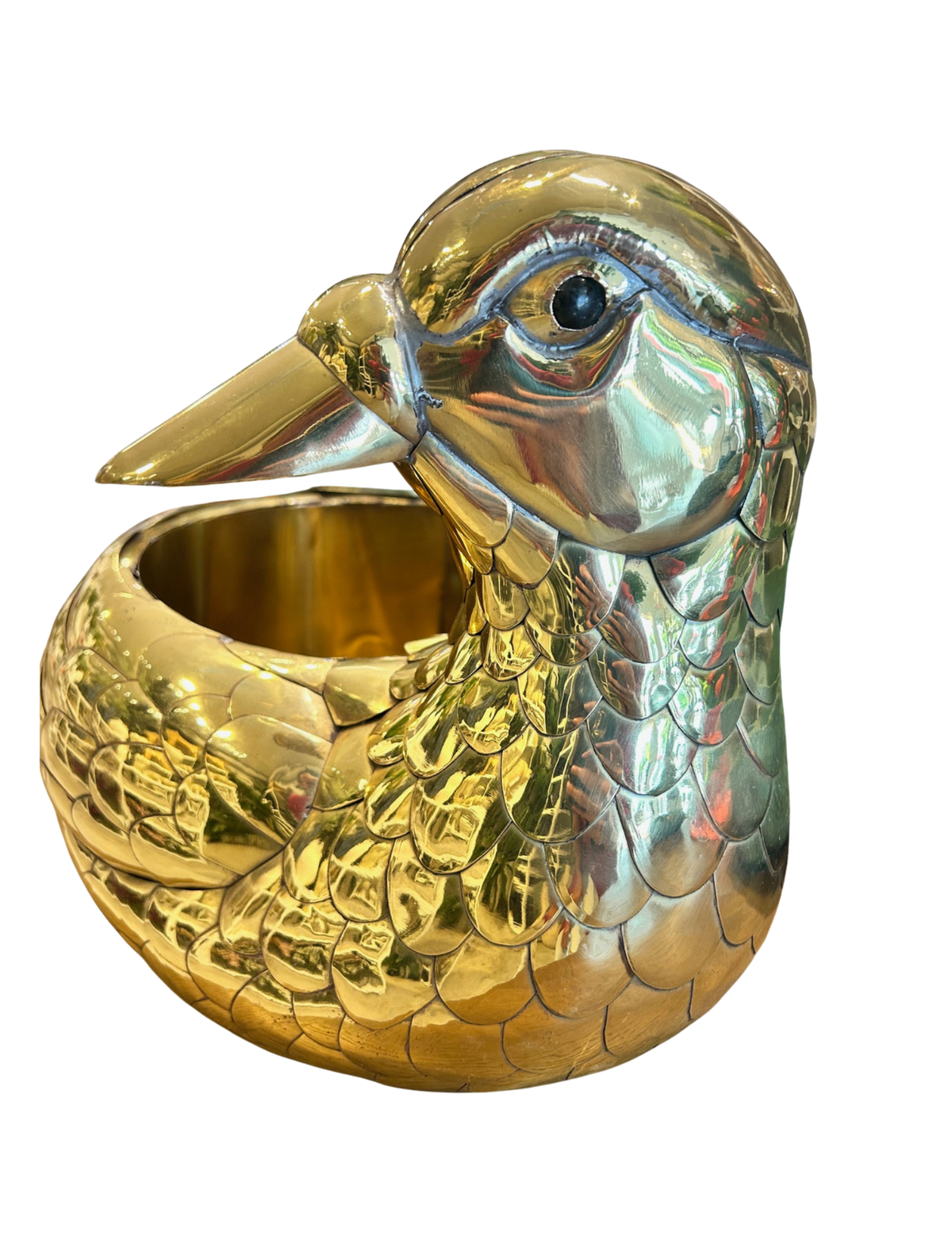 Sergio Bustamante Brass Duck Planter