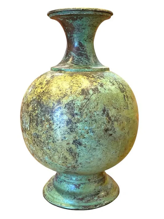 Verdigris Metal Urn Vase