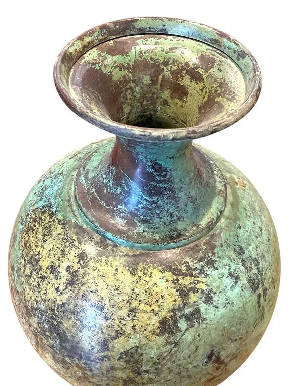 Verdigris Metal Urn Vase