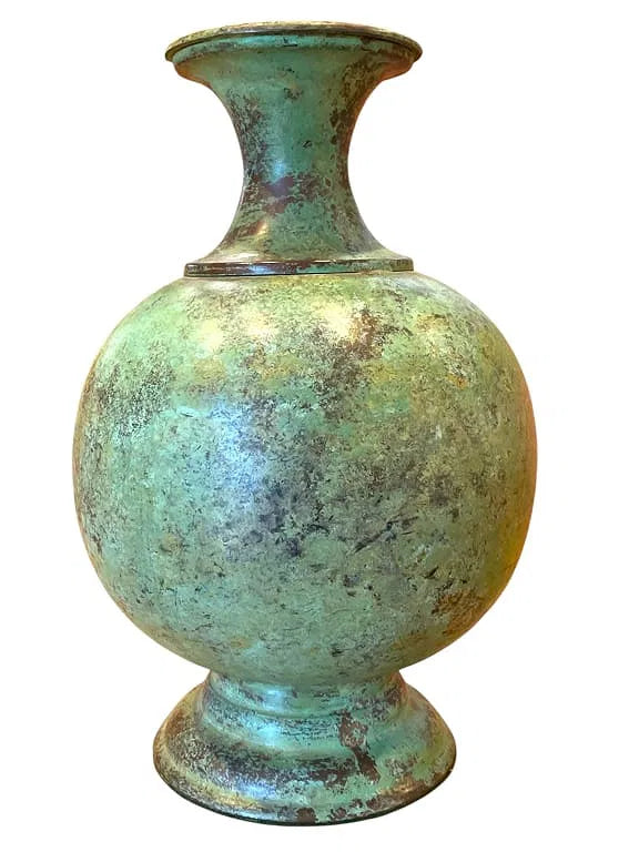 Verdigris Metal Urn Vase
