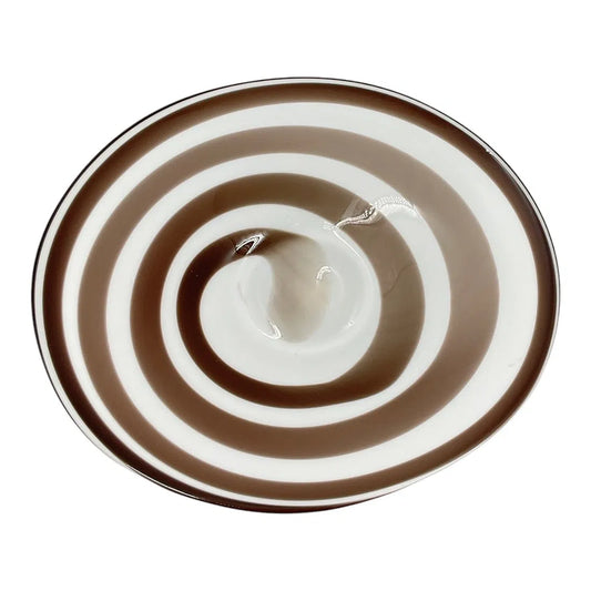 Brown Spiral Glass Bowl