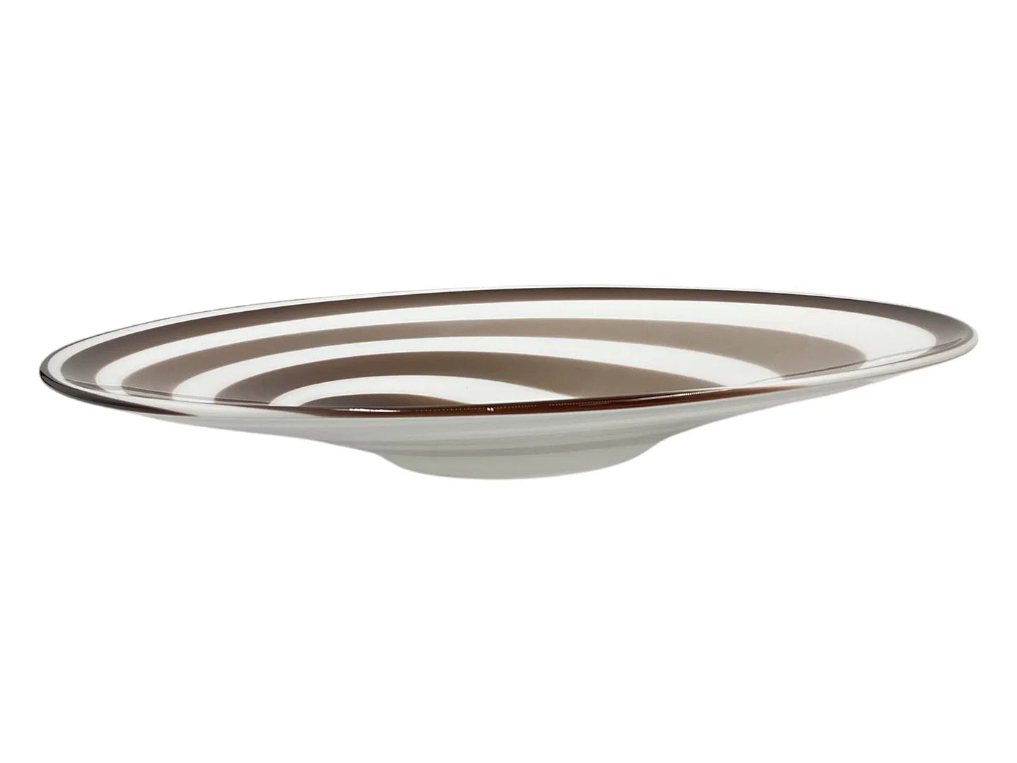 Brown Spiral Glass Bowl