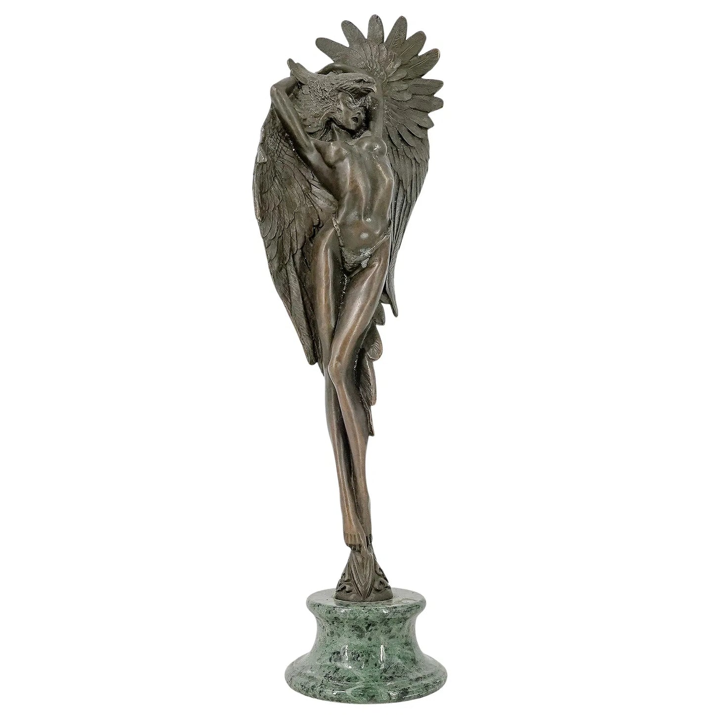 Bronze Sculpture Female Wearing Headdress
