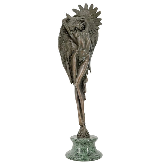 Bronze Sculpture Female Wearing Headdress