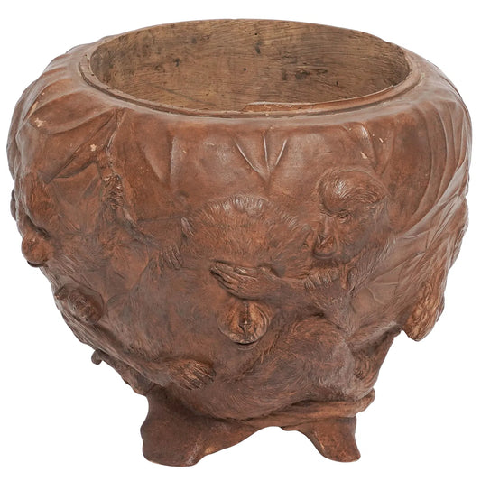 Japanese Monkey Relief Jardiniere