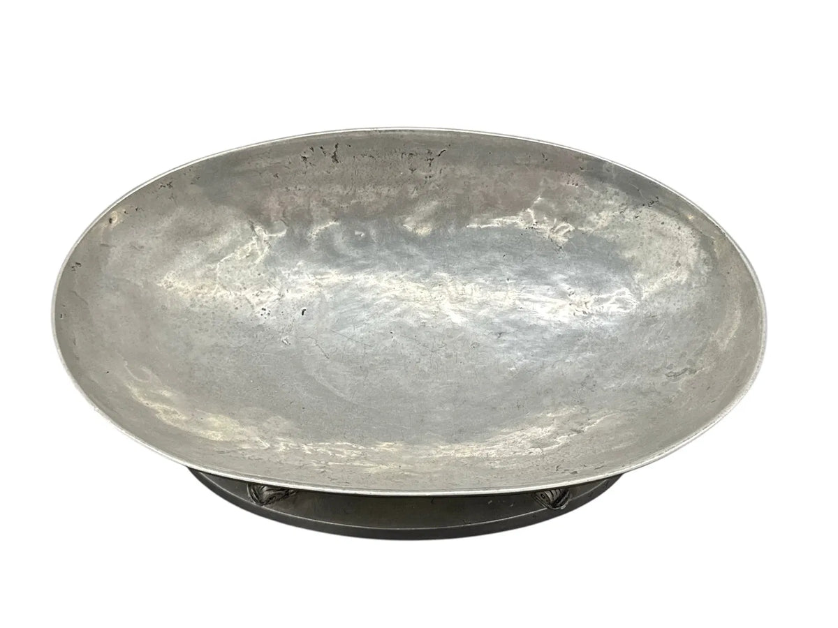 Pewter Bowl with Figural Supports