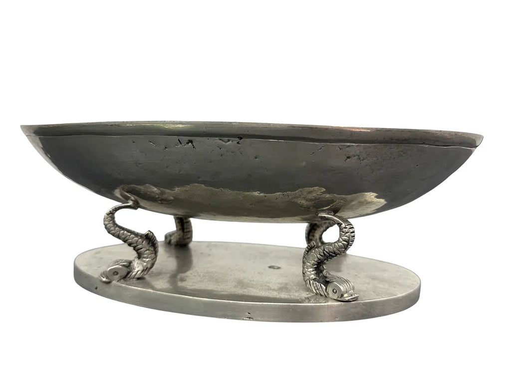 Pewter Bowl with Figural Supports