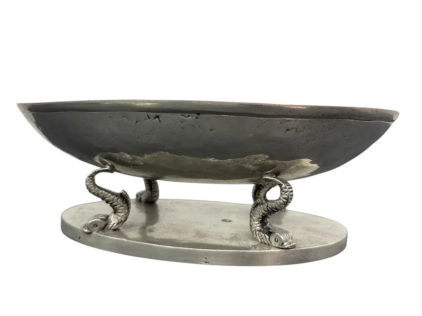 Pewter Bowl with Figural Supports