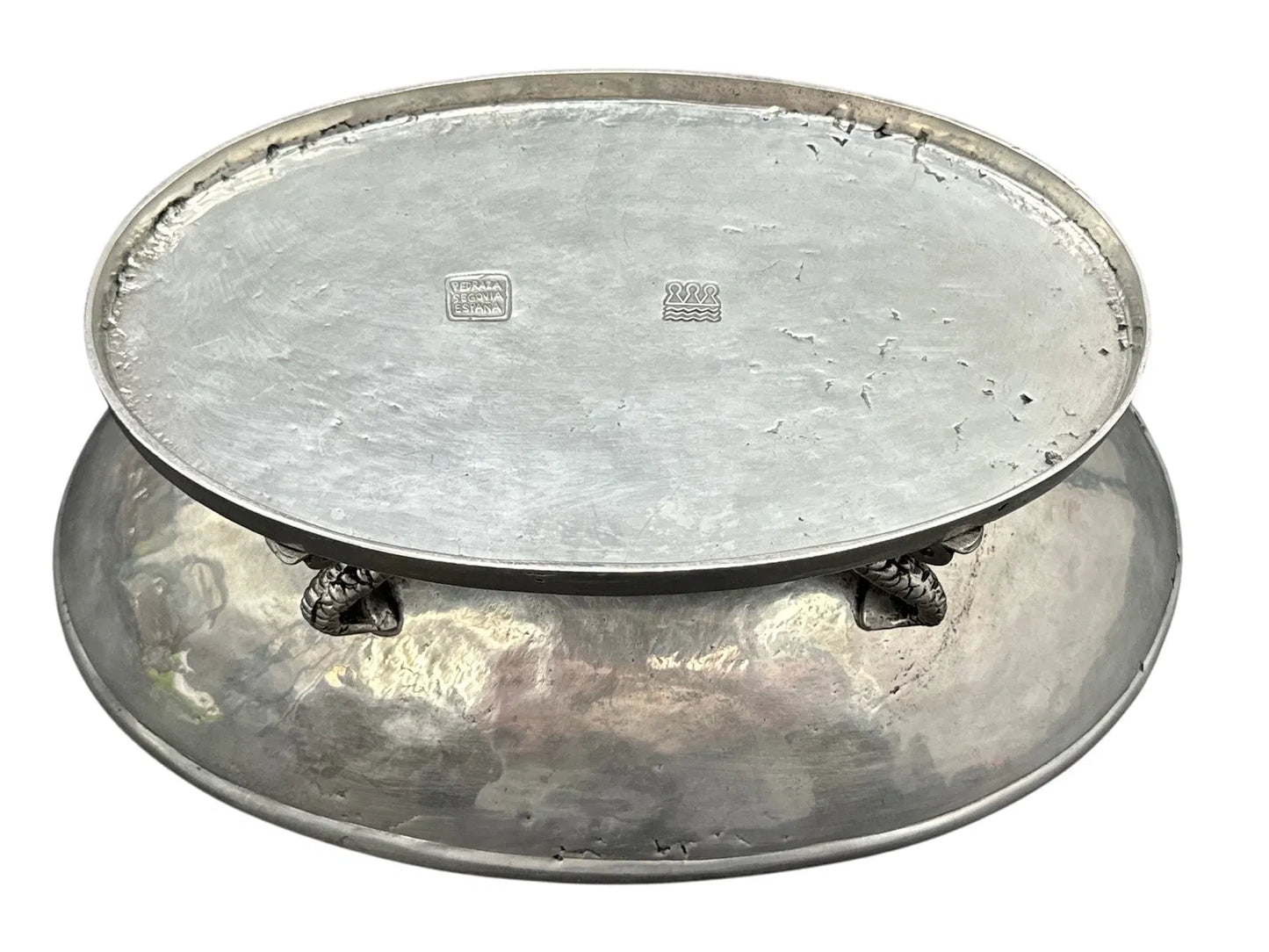 Pewter Bowl with Figural Supports