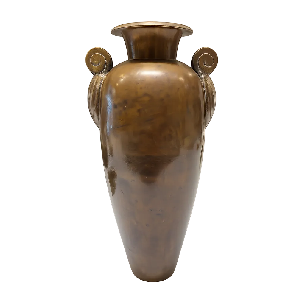 Bronze Urn Vase with Scroll Handles