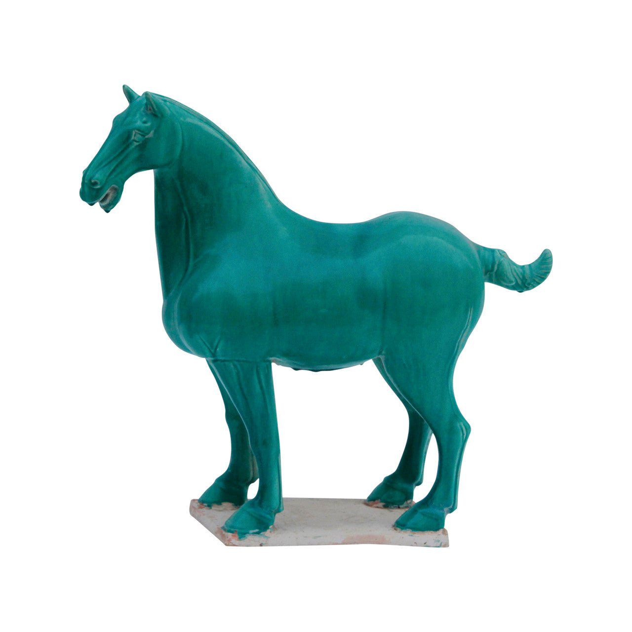Turquoise Glazed Pony Sculpture