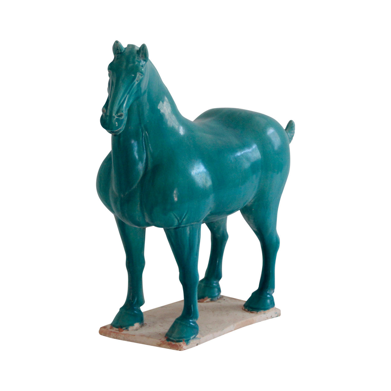 Turquoise Glazed Pony Sculpture