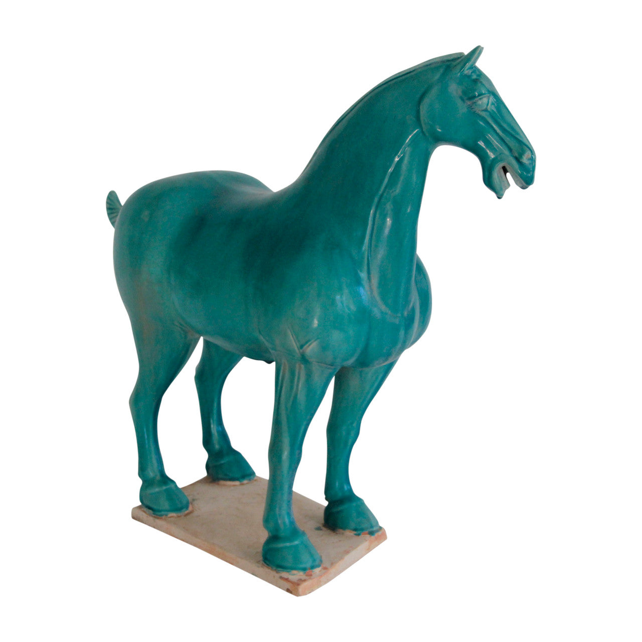 Turquoise Glazed Pony Sculpture