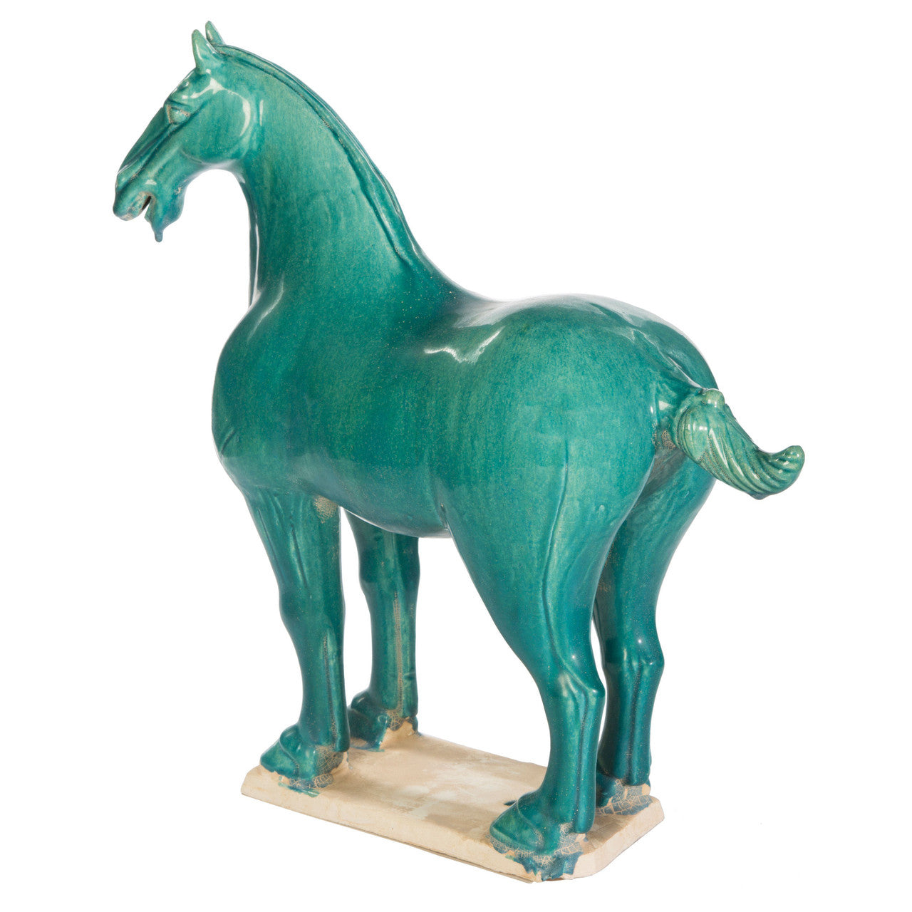 Turquoise Glazed Pony Sculpture