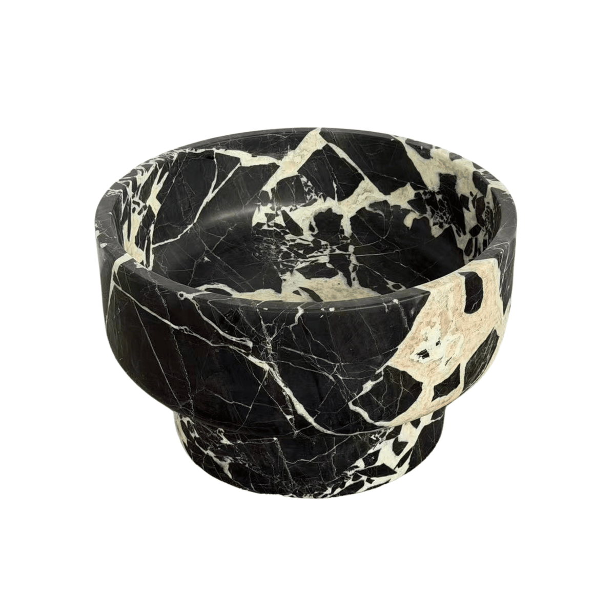 Noir Grand Antique Marble Centerpiece Bowl