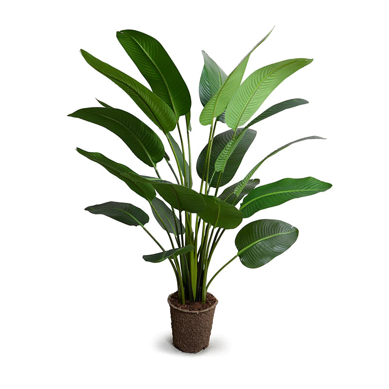 Artificial Traveller's Palm tree with large green leaves attached to strong flexible stalks, by Palm Bungalow