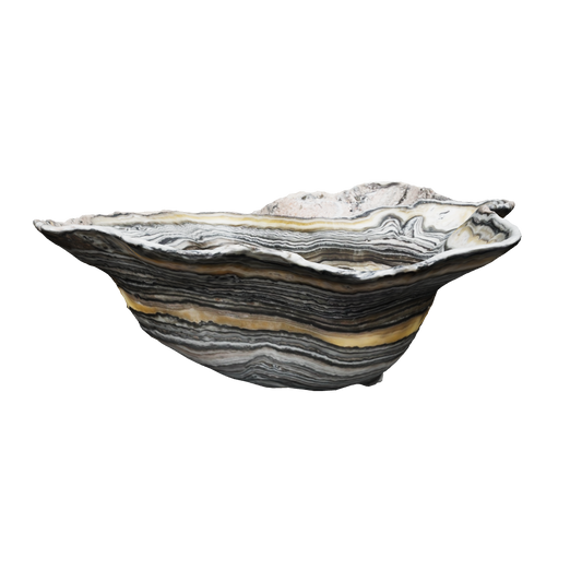 Natural zebra onyx stone bowl luxury home decor