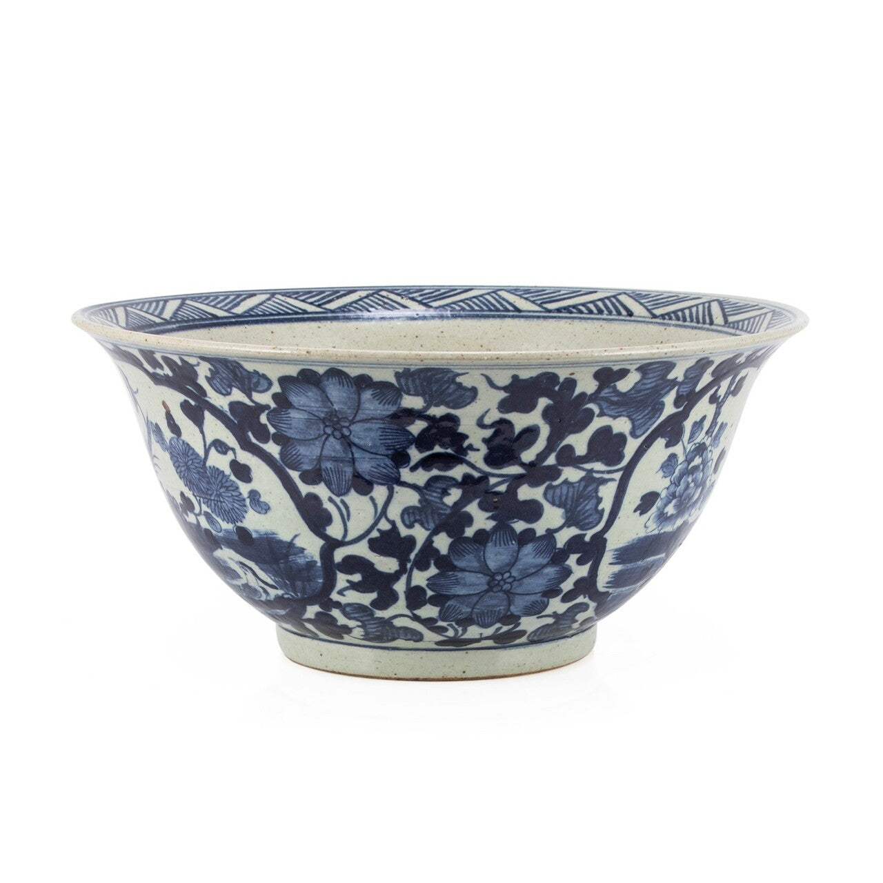 Blue & White Floral Dynasty Bowl