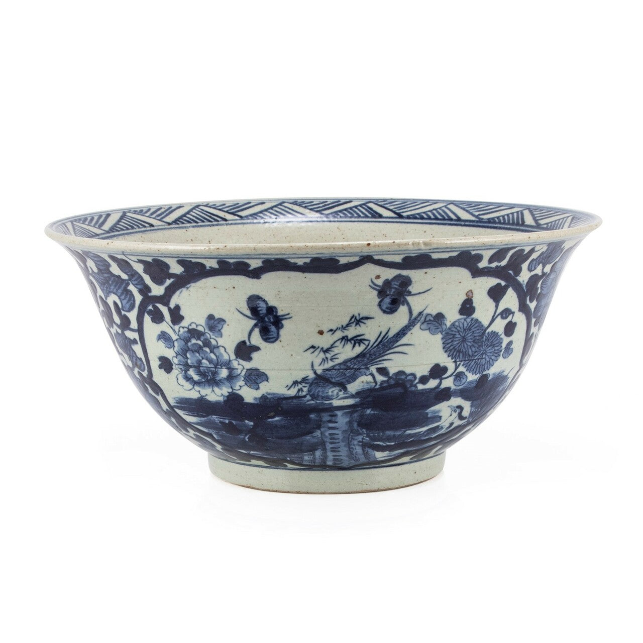 Blue & White Floral Dynasty Bowl