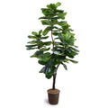 Large faux fiddle leaf fig tree with dense realistic foliage