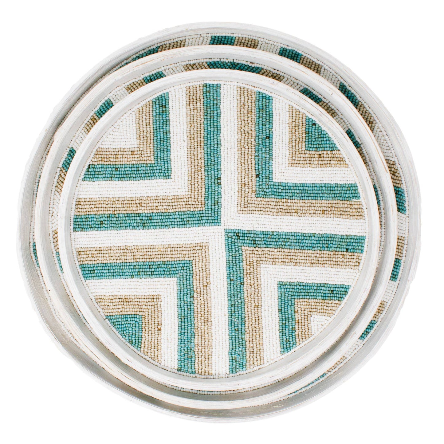 Riviera Tray Aqua/Natural/White