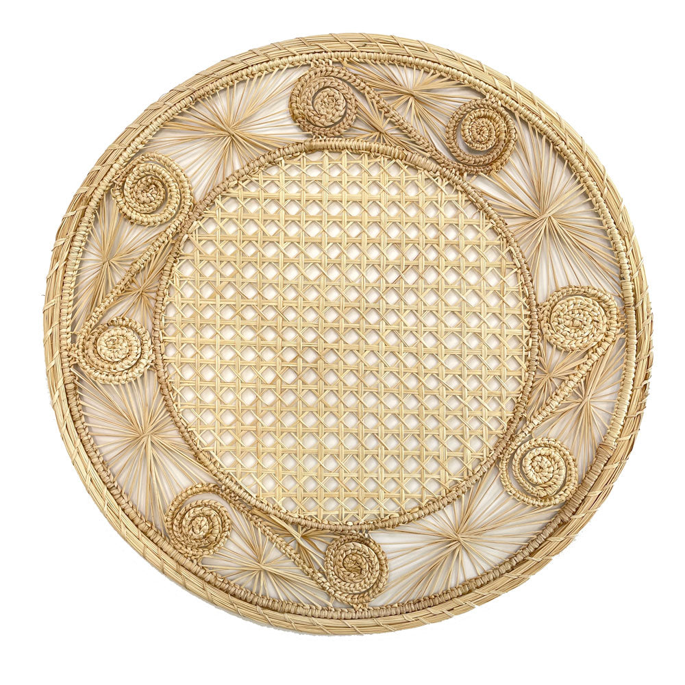 Round Iraca palm placemat | raffia placemat | table decor | table setting