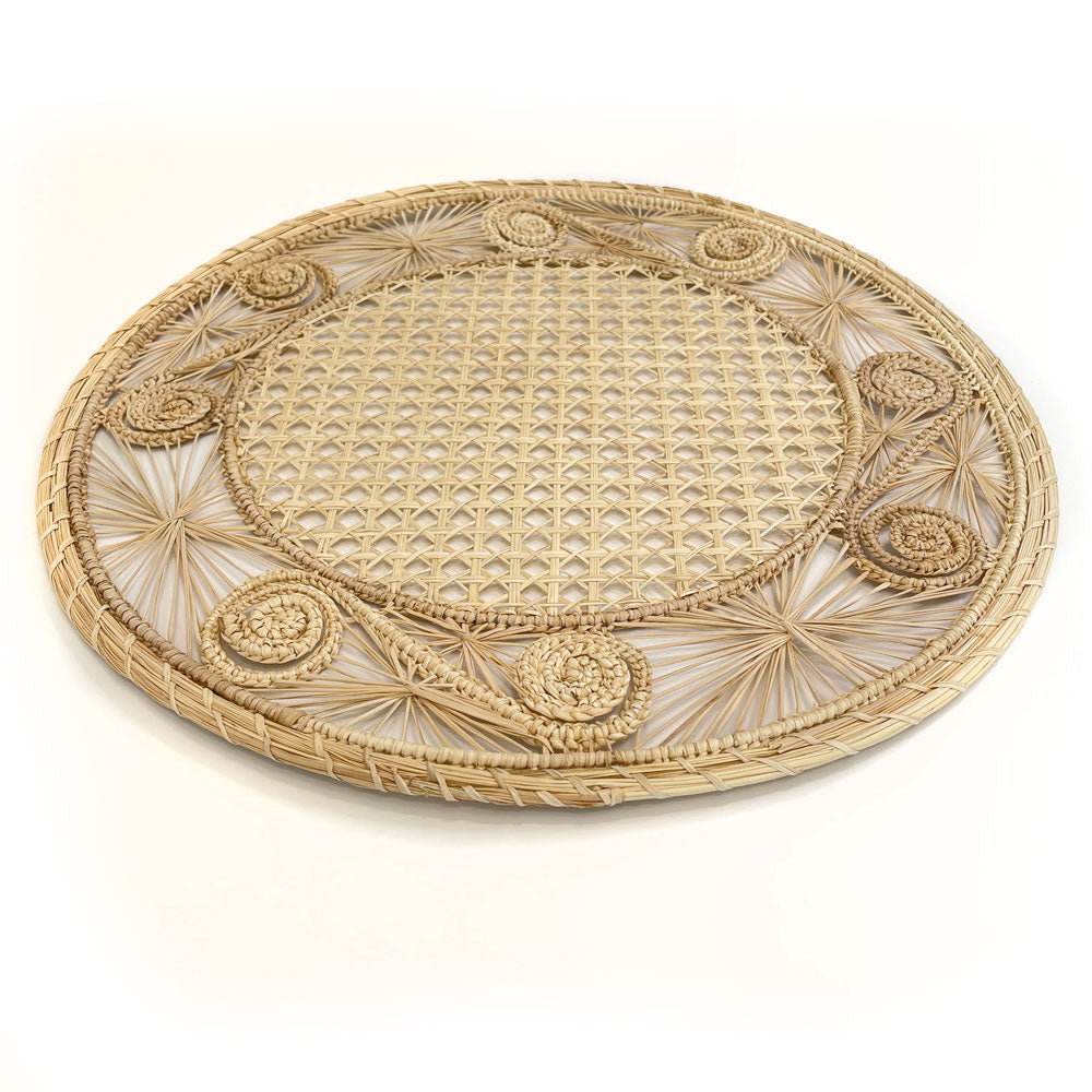 Round Iraca palm placemat | raffia placemat | table decor | table setting
