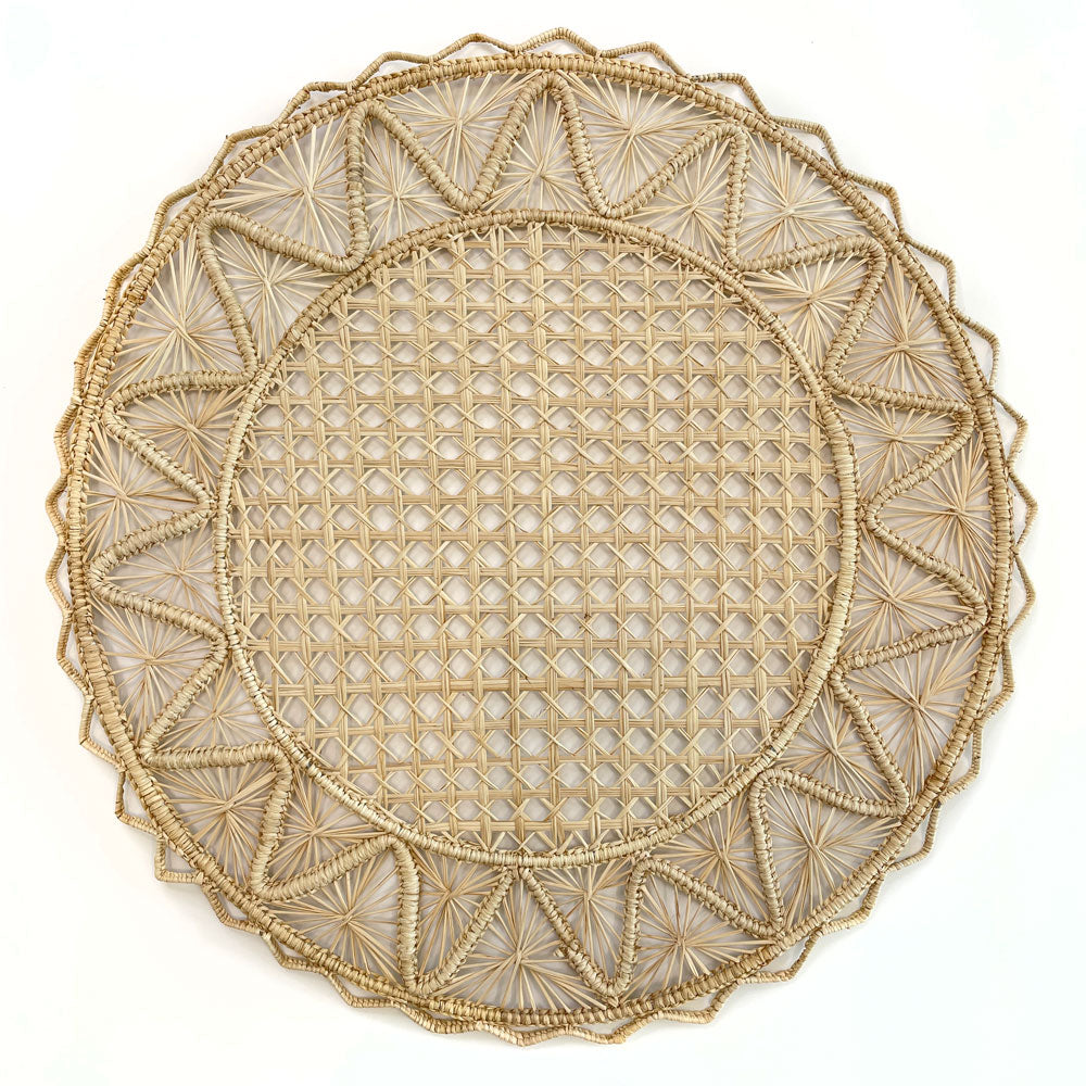 Round Iraca palm placemat | raffia placemat | table decor | table setting